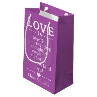 Love Is … custom names & color small gift bag