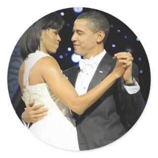 Love is in the Air, The First Couple Dancing II Classic Round Sticker