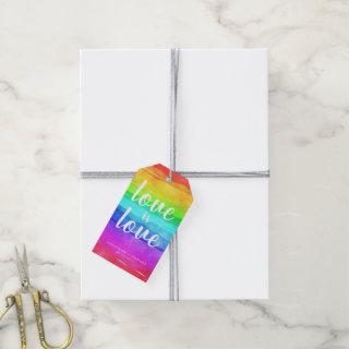 "Love is Love" Watercolor Pride Rainbow  Gift Tags
