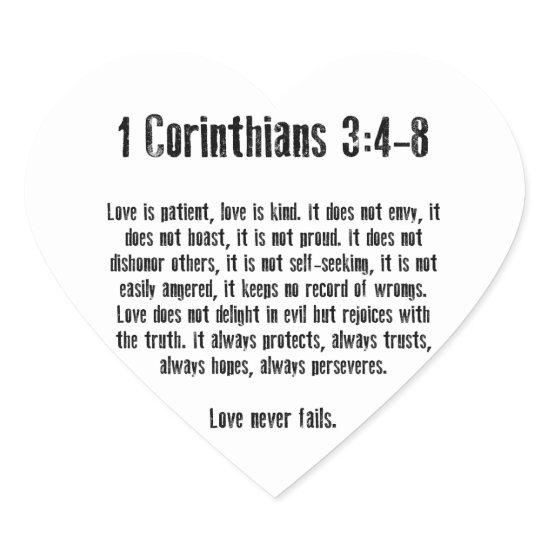 Love is Patient Heart Sticker