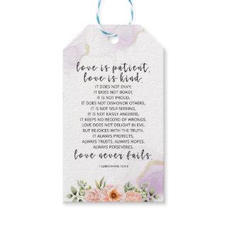 Love Is Patient Love Is Kind, 1 Corinthians 13:4-8 Gift Tags