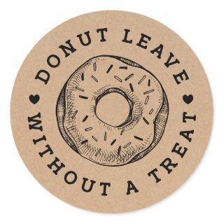 Love is Sweet Donut Wedding Kraft Round Sticker