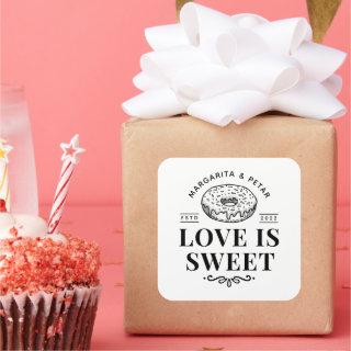 Love is Sweet Wedding Square Sticker