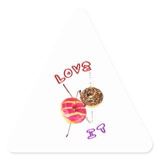 Love It Doughnut 2 June Valentines World Donut Day Triangle Sticker