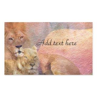 Love,Lions_ Rectangular Sticker