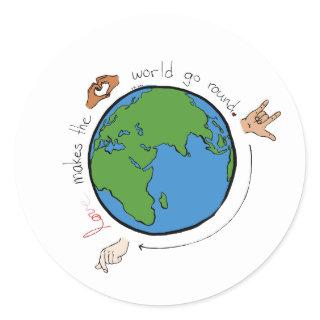 Love Makes the World Go Round ASL Sticker