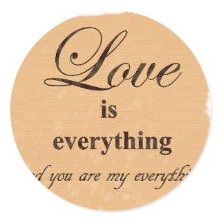 Love Message for him or her Classic Round Sticker