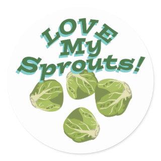 Love My Sprouts Classic Round Sticker