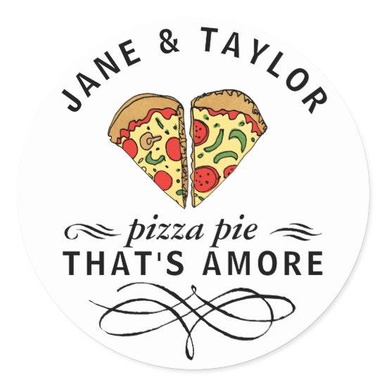 Love Pizza Personalized Classic Round Sticker