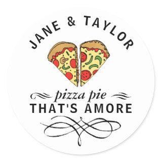 Love Pizza Personalized Classic Round Sticker