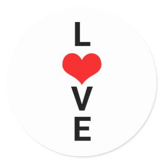 Love Red Heart Cute Valentine's Day White Custom Classic Round Sticker