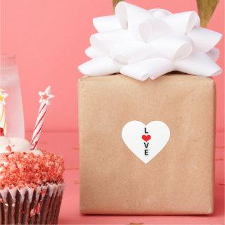 Love Red Heart Cute Valentine's Day White Custom Heart Sticker