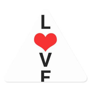 Love Red Heart Cute Valentine's Day White Custom Triangle Sticker