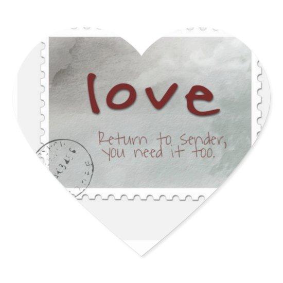 love return it to sender we all need LOVEE Heart Sticker