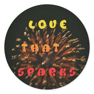 Love That Sparks Abstract Art Design Print Classic Round Sticker