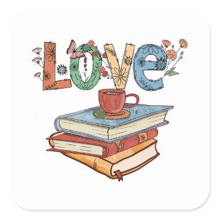 Love to Read Books Sticker