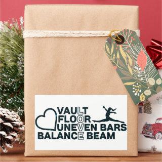 Love Vault Floor Uneven Bars Balance Beam  Rectangular Sticker