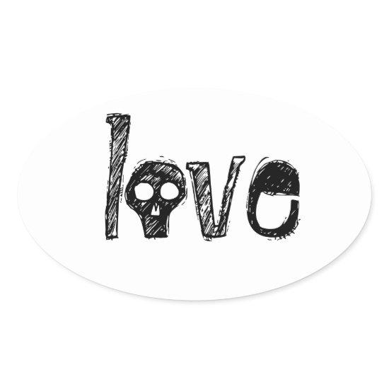 love (with skulls)  Stickers