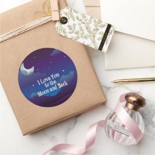 Love You to the Moon and Back, Classic Round Sticker