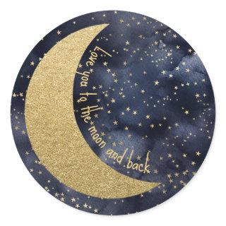 Love You to the Moon and Back Custom Classic Round Sticker