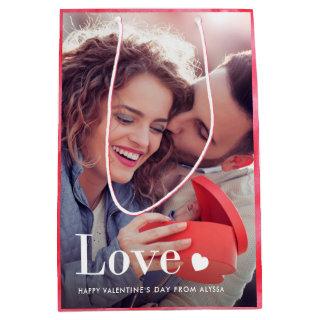 Love | Your Personal Photo and a Heart Medium Gift Bag