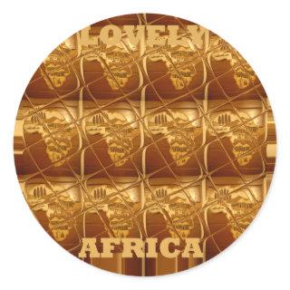 Lovely Africa Map Vector Pattern Art Design Print Classic Round Sticker