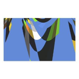 Lovely Blue African Tribal Motif Pattern Art Print Rectangular Sticker