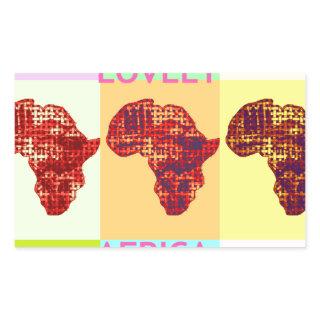 Lovely Colorful Africa Map Pop Pattern Art  Design Rectangular Sticker