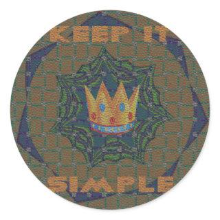 Lovely Crown Print vector Keep it Simple design Classic Round Sticker
