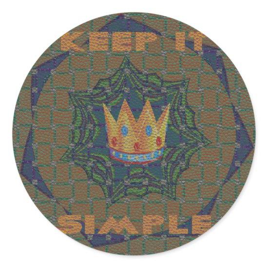 Lovely Crown Print vector Keep it Simple design Classic Round Sticker