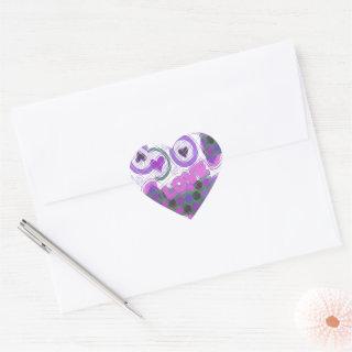 Lovely Love Heart Motif Art Print Heart Sticker