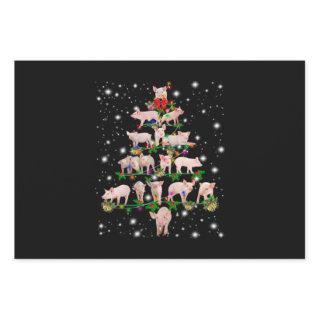 Lovely Pig Christmas Tree Covered By Flashlight  Sheets