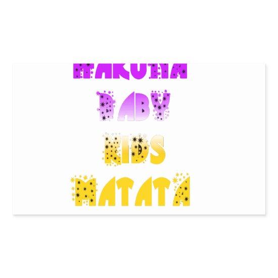 Lovely Purple and Yellow Hakuna Matata Baby Kids G Rectangular Sticker