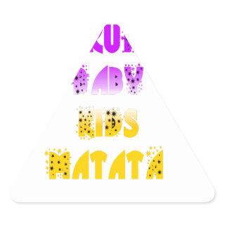 Lovely Purple and Yellow Hakuna Matata Baby Kids G Triangle Sticker
