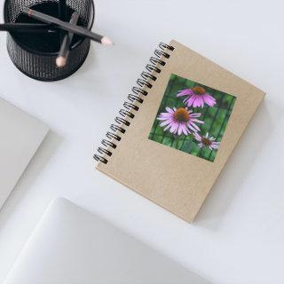 Lovely Purple Coneflowers Floral Square Sticker