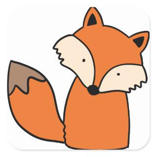 Lovely red fox square sticker