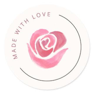 lovely rose flower classic round stiker sticker