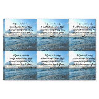 LOVELY SERENITY PRAYER OCEAN AND WAVES PHOTO TISSUE PAPER