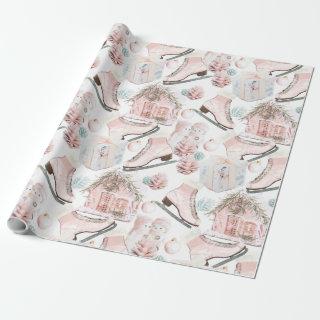 Lovely Shabby Chic Pink Christmas Pattern