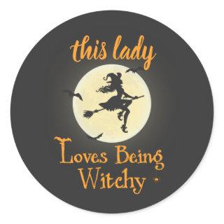 Loves Being Witchy Classic Round Sticker