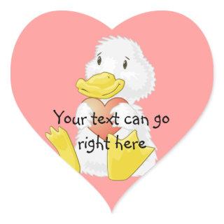 Loving Duckling Heart Stickers
