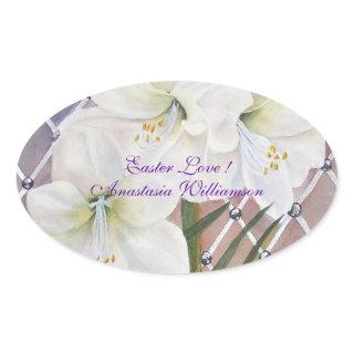 LOVING EASTER .. OVAL STICKER