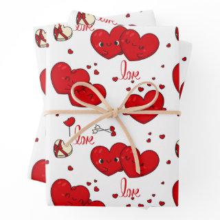 Loving Red Hearts Cute Valentine's Day  Sheets