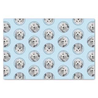 Lowchen Painting Silver and Cream Original Dog Art Tissue Paper
