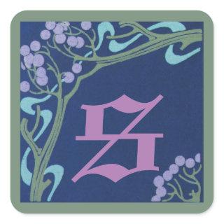 Lower Case Letter s Art Nouveau Stickers by Janz