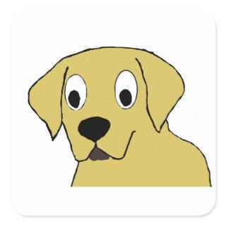 LR yellow lab cartoon head Square Sticker