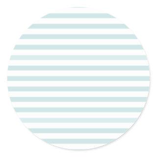 Lt. Blue and White Horizontal Stripe Classic Round Sticker