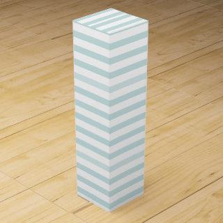 Lt. Blue and White Horizontal Stripe Wine Gift Box