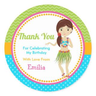 Luau Birthday Party Favor Sticker