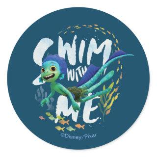 Luca | Swim With Me Classic Round Sticker